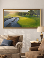 "4th Hole at Real Club Valderrama" Original Oil Painting | 24" x 48" Golf Course Art