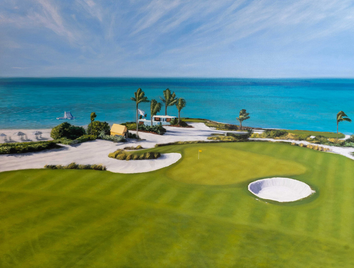 "Paradise in Baker's Bay" Orignal Oil Painting, Golf Art