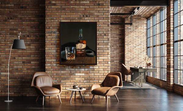 "Buffalo Trace" Still Life Whiskey Painting, Fine Art Prints