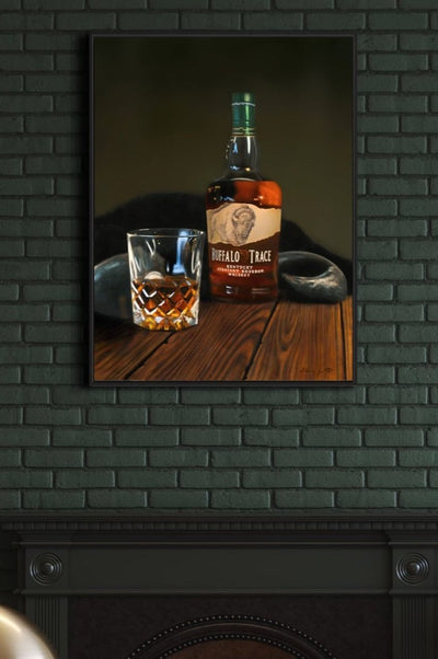 "Buffalo Trace" Still Life Whiskey Painting, Fine Art Prints