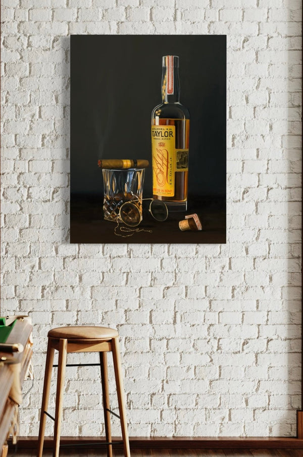 "E.H. Taylor"  Still Life Whiskey Painting, Fine Art Prints