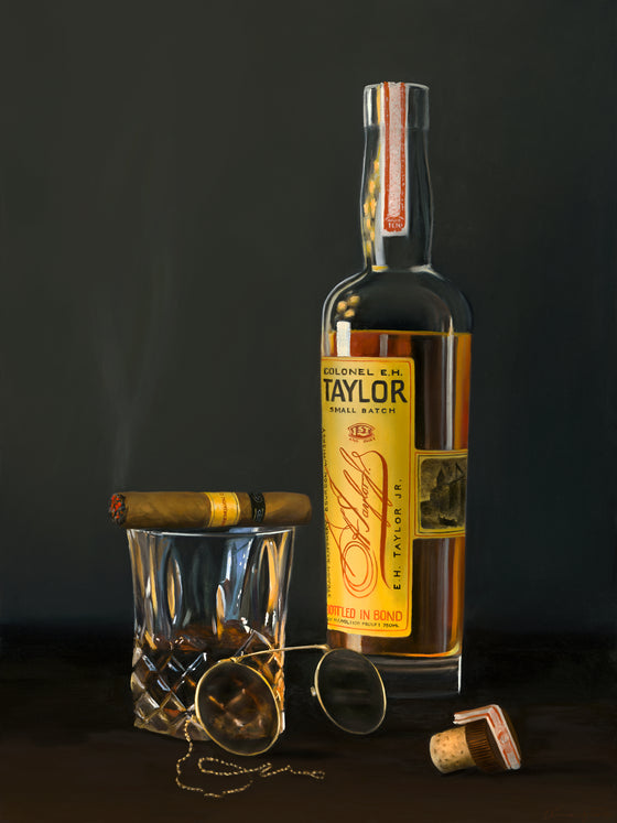 "E.H. Taylor"  Still Life Whiskey Painting, Fine Art Prints