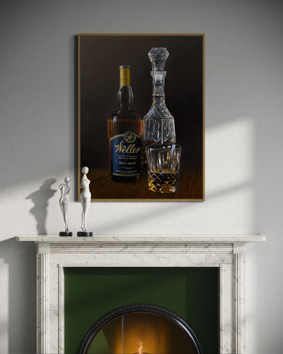 "Weller" Still Life Whiskey Painting, Fine Art Prints