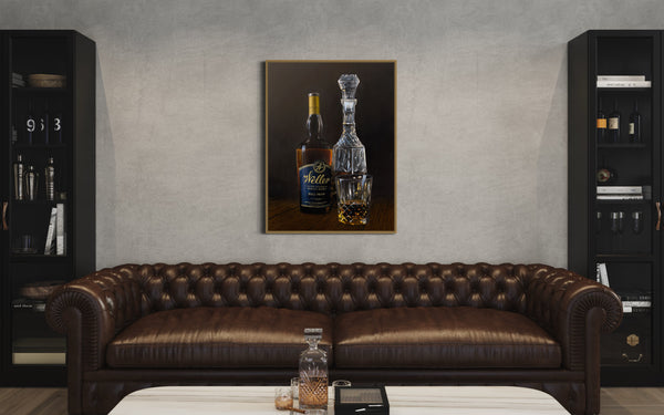 "Weller" Still Life Whiskey Painting, Fine Art Prints