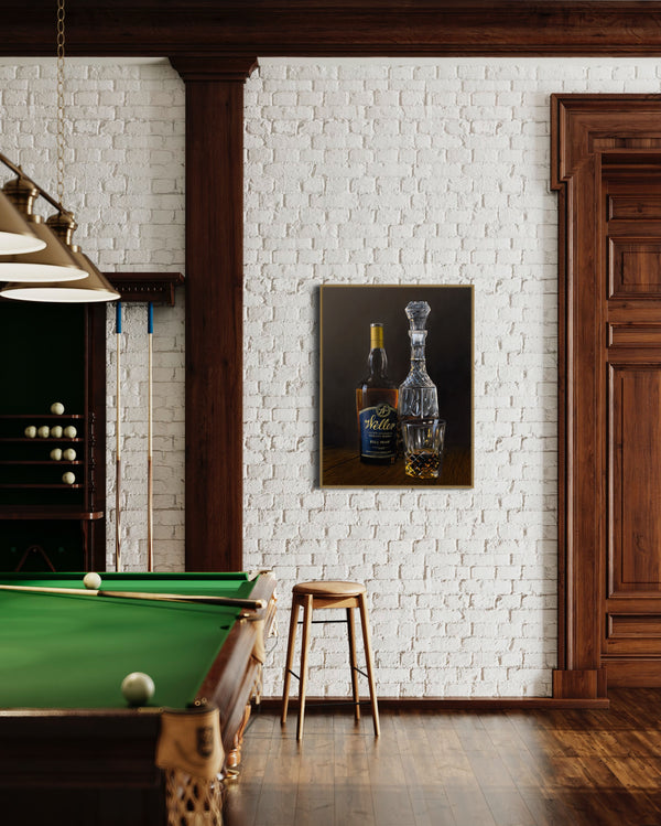 "Weller" Still Life Whiskey Painting, Fine Art Prints