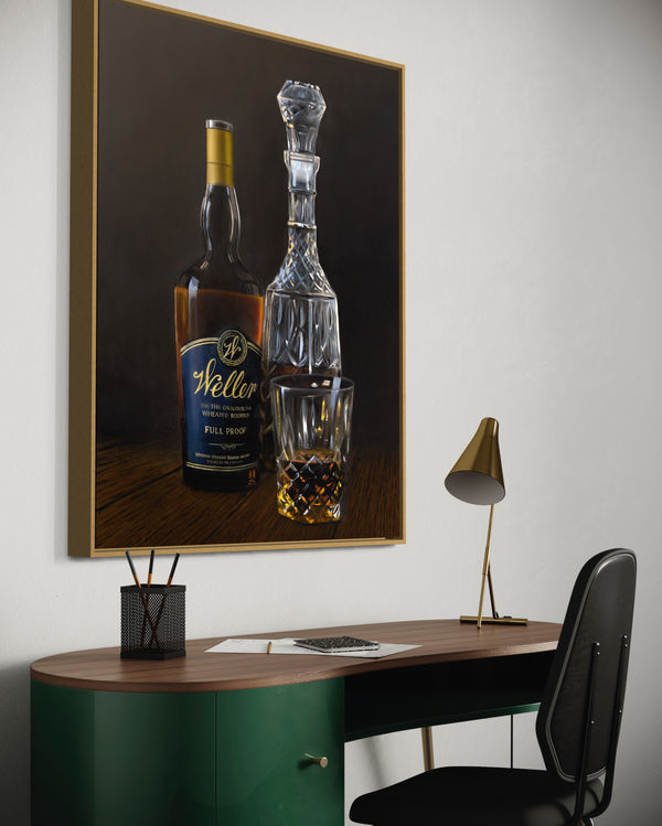 "Weller" Still Life Whiskey Painting, Fine Art Prints
