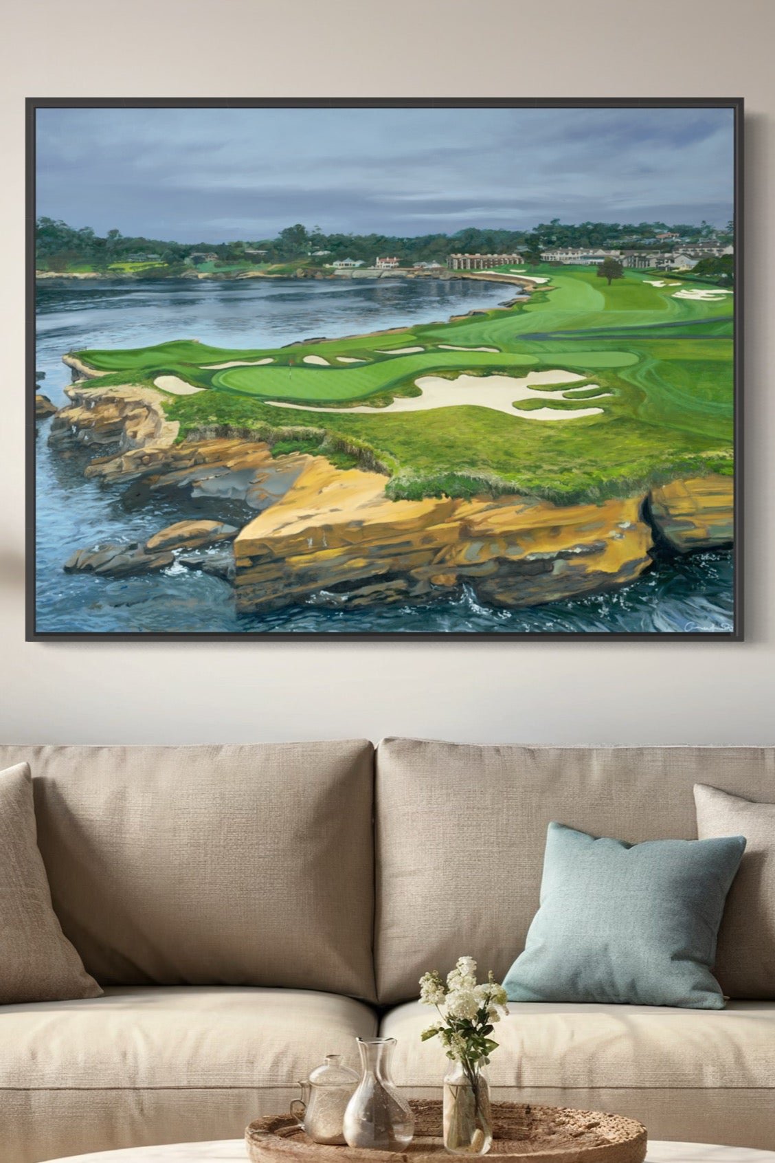 "No. 17 & 18 at Pebble Beach" Golf Art Limited Edition Prints