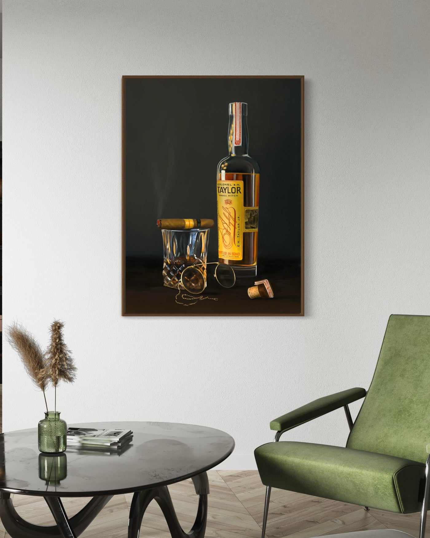 "E.H. Taylor"  Still Life Whiskey Painting, Fine Art Prints