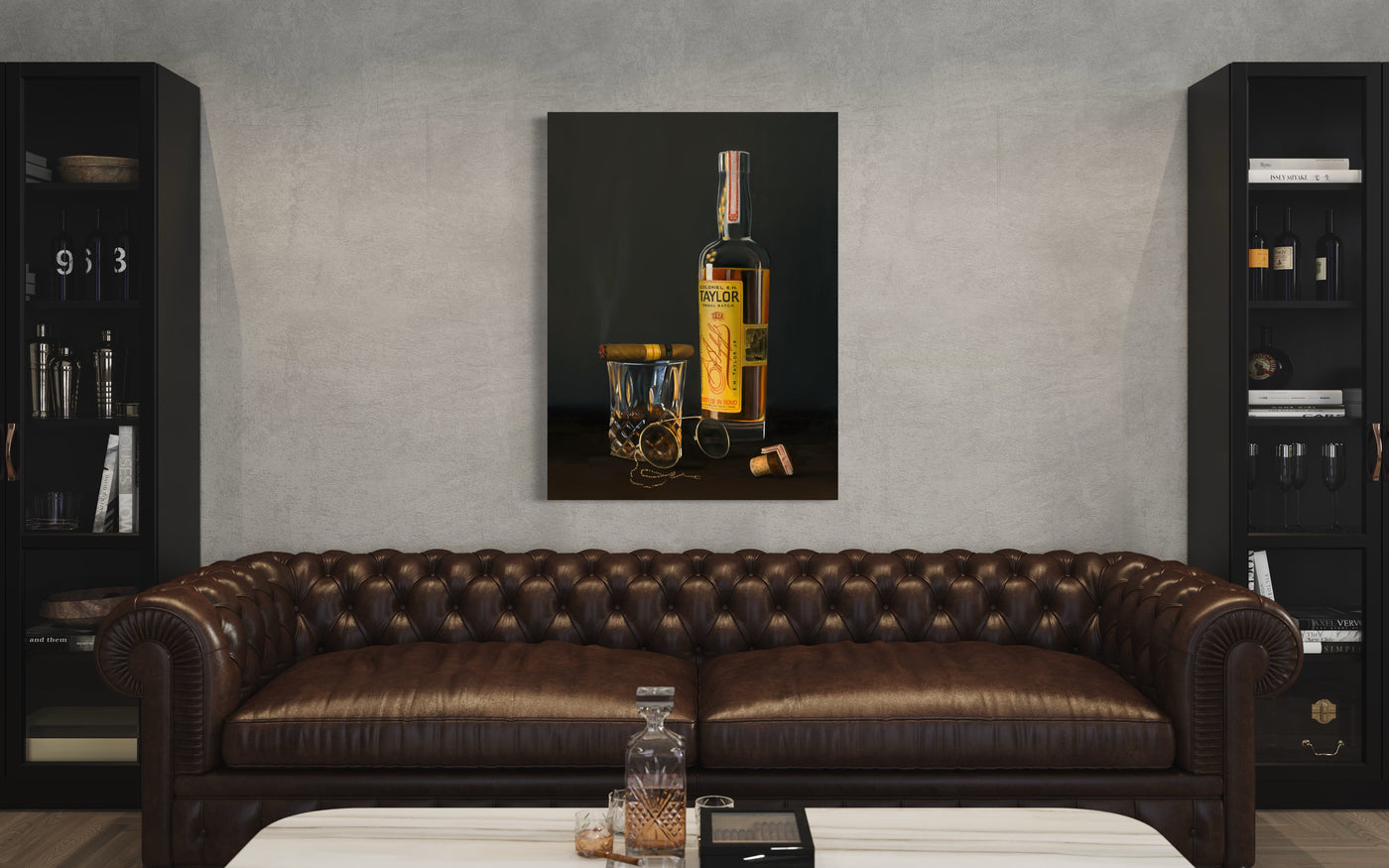 "E.H. Taylor"  Still Life Whiskey Painting, Fine Art Prints