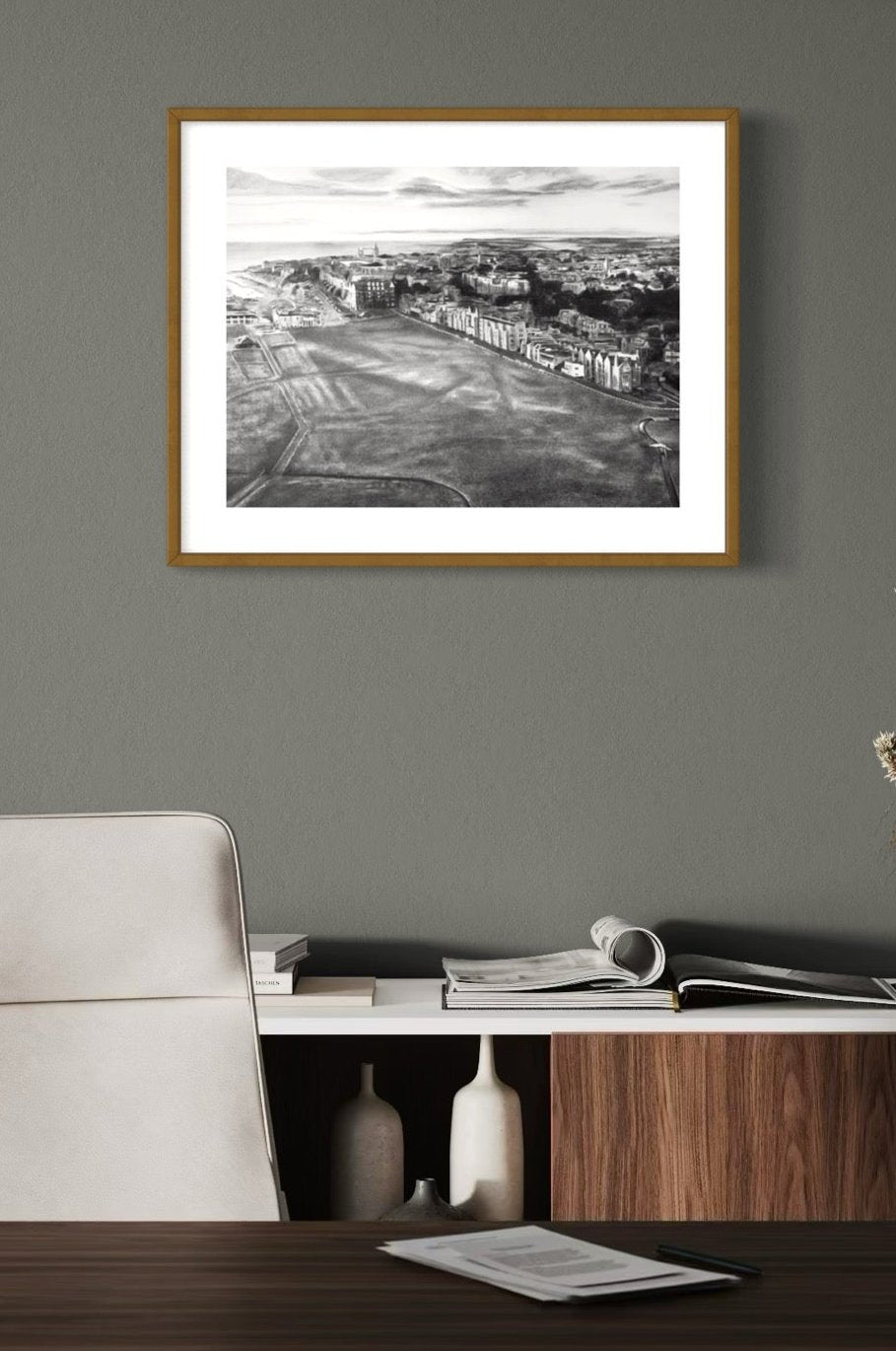 "Morning Shadows of the Old Course: The Sketch" Fine Art Print