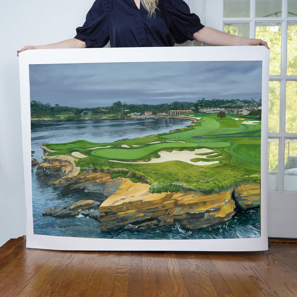 "No. 17 & 18 at Pebble Beach" Golf Art Limited Edition Prints