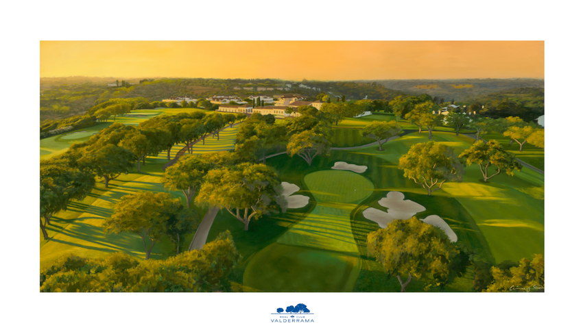"Golden Hour at Real Club Valderrama" 18th Green | Limited Edition Golf Art Print - alternate