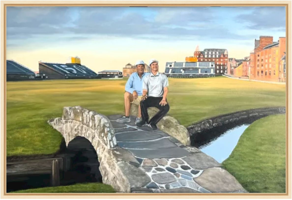 "Trip to the St Andrews Links" Commission, 20" x 30" Oil on Canvas
