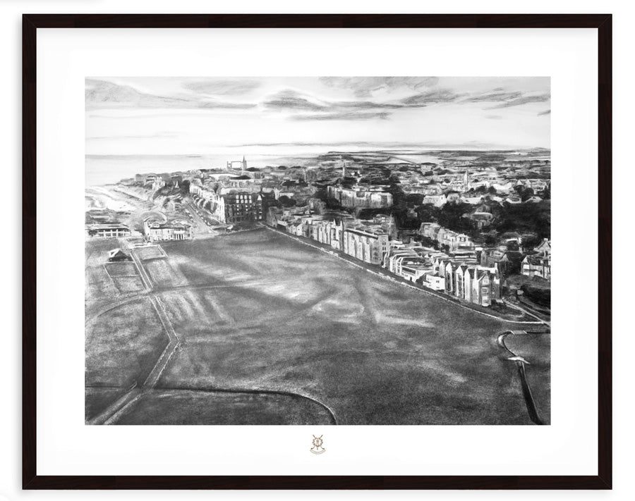 "Morning Shadows of the Old Course" St Andrews Links Aerial View | Fine Art Print