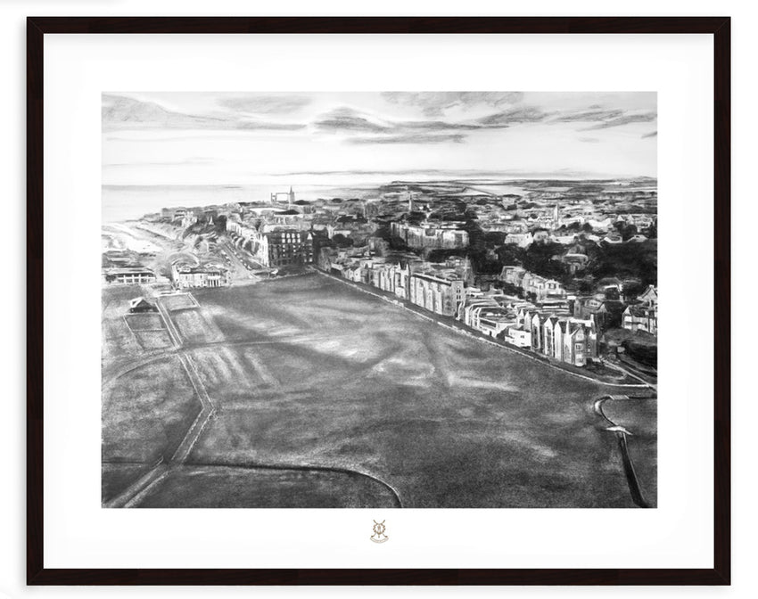 "Morning Shadows of the Old Course" St Andrews Links Aerial View | Fine Art Print - alternate