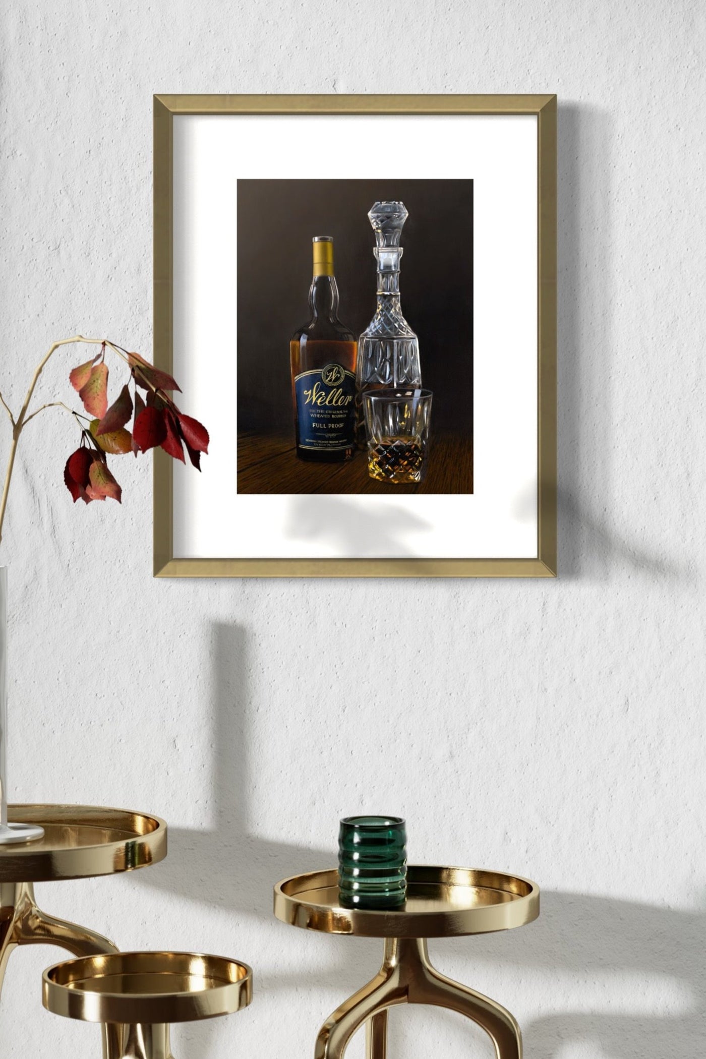 "Weller" Still Life Whiskey Painting, Fine Art Prints