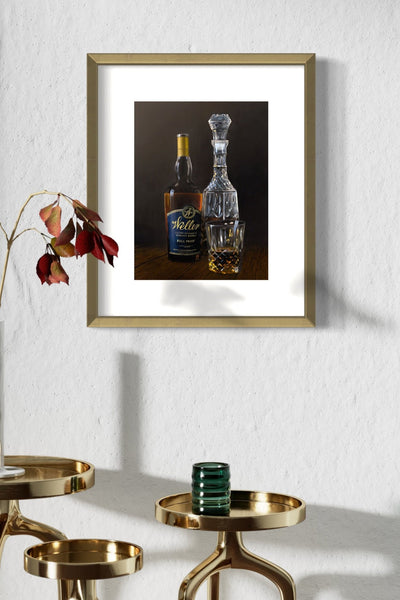 "Weller" Still Life Whiskey Painting, Fine Art Prints