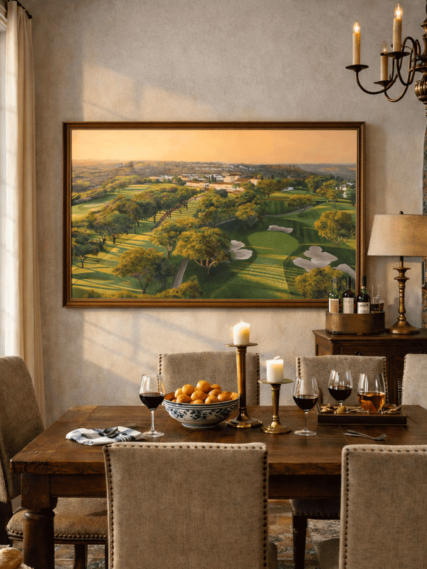 "Golden Hour at Real Club Valderrama" 18th Green | Limited Edition Golf Art Print