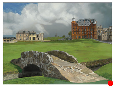 "No. 18 at the Old Course at St Andrews Links", 48 x 36 inches painting