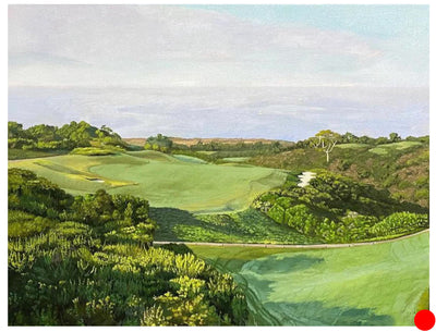 COMMISSION: "No. 18 at The Ocean South Course at Pelican Hill Golf Club" 16 x 20, Painting