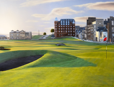 "No. 17 at the Old Course at St Andrews Links" 18" x 24" oil on canvas, commission