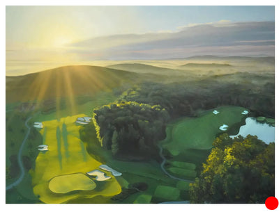 "Morning at Troubadour", 36" x 48" Original Oil Painting, Golf Art