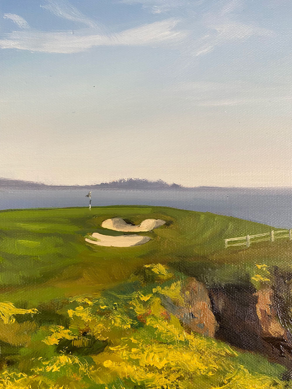 No. 6 at Pebble Beach,11" x 14" oil on canvas, original painting