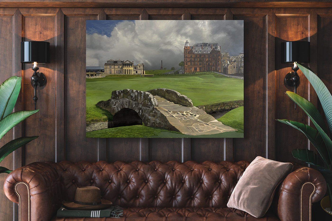 "No. 18 at the Old Course at St Andrews Links", 48 x 36 inches painting