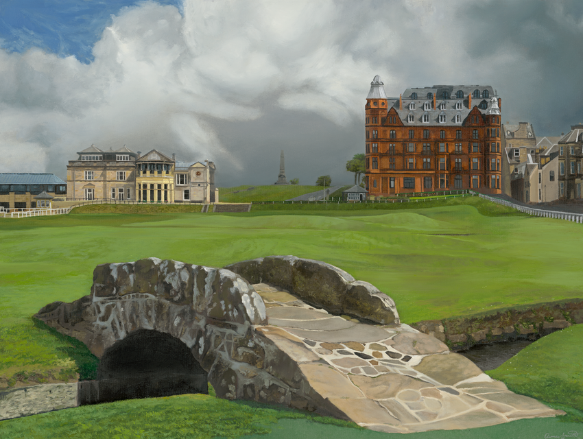 "18th Hole at the Old Course" Swilcan Bridge St Andrews Links | Limited Edition Golf Art Print - alternate